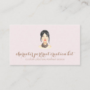 Cartão De Visita estilo de cabelo de personagem de retrato personal