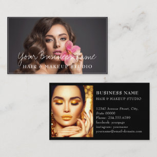 Cartão De Visita Estilo de cabelo moderno fotos de clientes elegant