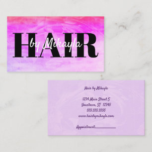 Cartão De Visita Estilo de Cabelo Rosa Magenta Unhas simples