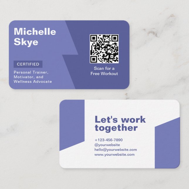 Cartão De Visita Estilo de Cor Real Roxo Pastel (Frente/Verso)