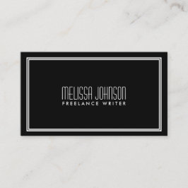 Cartão De Visita Estilo de Deco de Arte de Elegância Simples Preto/