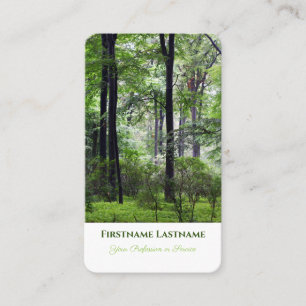 Cartão De Visita Estilo de floresta verde orgânica 100% elegante