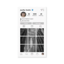 Estilo de Instagram com Ícones de Mídia Social e C