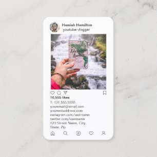 Cartão De Visita Estilo de Instagram com parte traseira metálica d