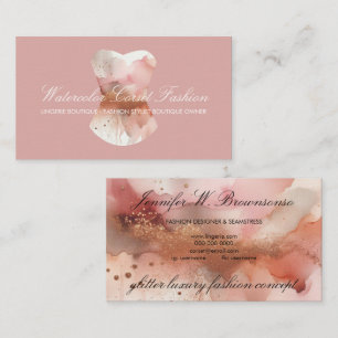 Cartão De Visita Estilo de Moda de Córset Glitz Aquarela