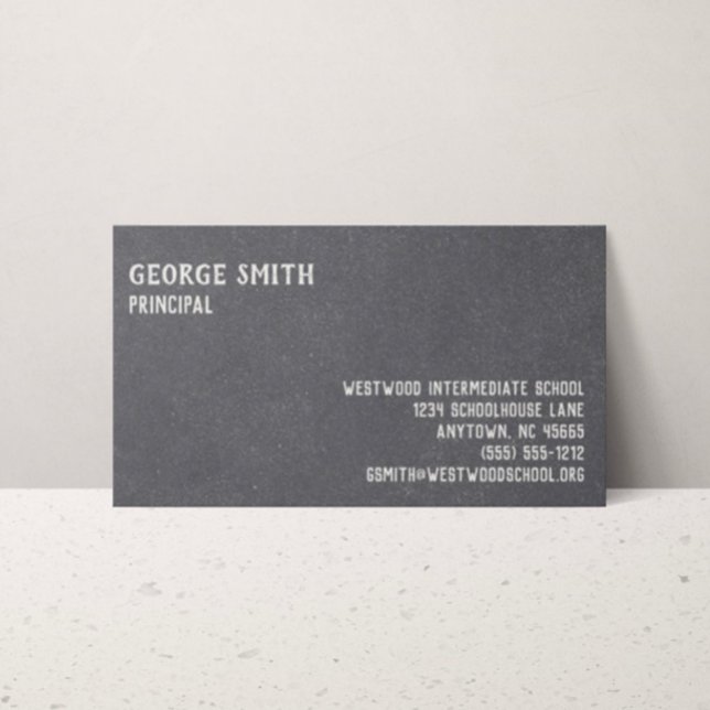 Cartão De Visita Estilo de Quadro Negro Sete Personalizado (Criador carregado)