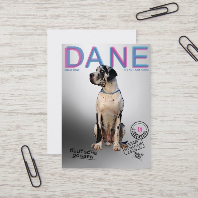 Cartão De Visita Estilo de Revista - Grande Dane (Frente/Verso In Situ)