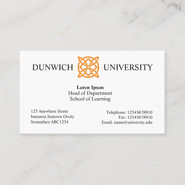 Cartão De Visita Estilo de Universidade v3 (Frente)