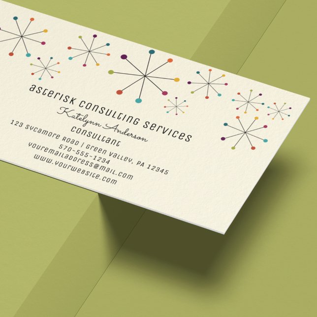 Cartão De Visita Estilo de Vintagem Moderna do Século Médio (Criador carregado)