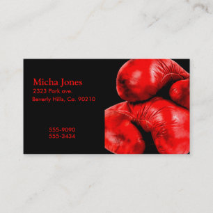 Cartão De Visita Estilo do Grunge do pugilista das luvas de