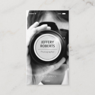 Cartão De Visita Estilo do iOS Creative iPhone - Fotógrafo Moderno