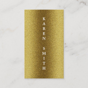 Cartão De Visita Estilo Dourado moderno do brilho do texto vertical