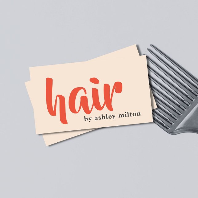 Cartão De Visita Estilo Estilo de Cabelo Leve do Pastel Elegante (Criador carregado)