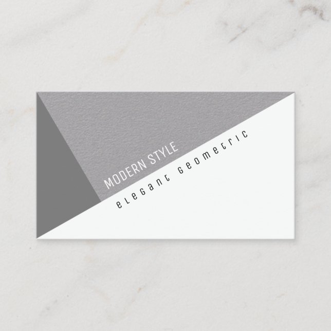 Cartão De Visita estilo geométrico moderno da cinza elegante (Frente)