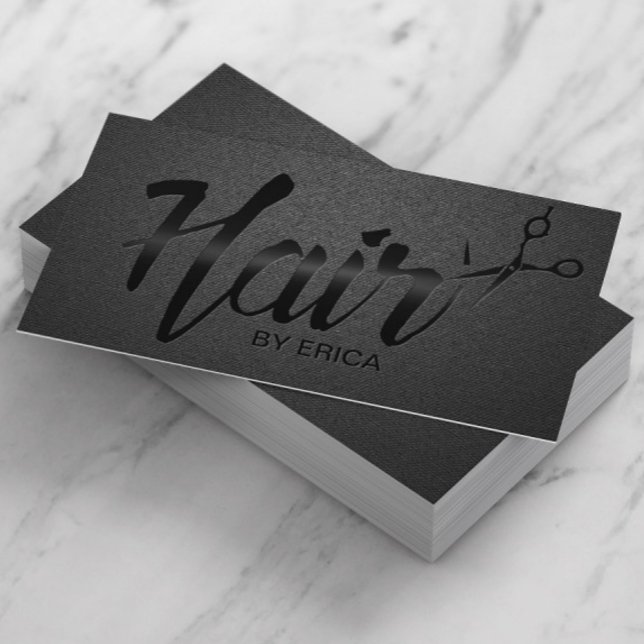 Cartão De Visita Estilo Hair Escrita Elegante Escrita Única de Carb (Criador carregado)