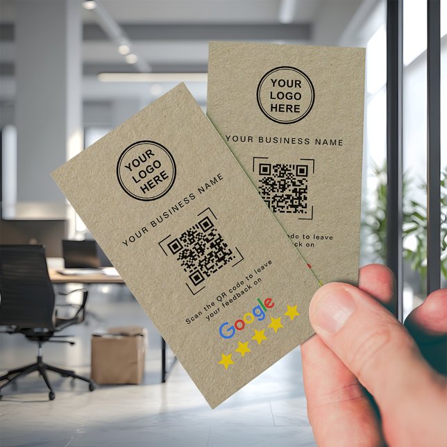 Cartão de Visita Estilo Kraft Premium com QR Code  (Criador carregado)