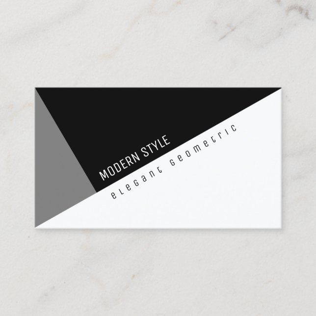 Cartão De Visita estilo moderno elegante geométrico preto (Frente)