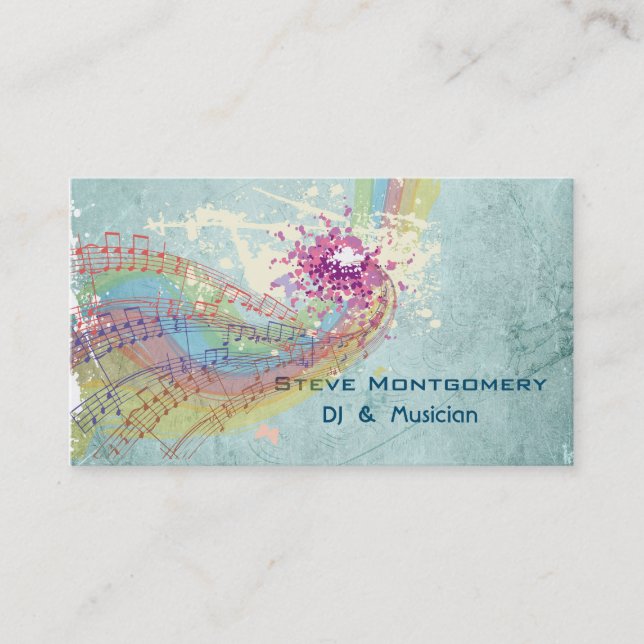Cartão De Visita Estilo Retro Dj e Músico (Frente)