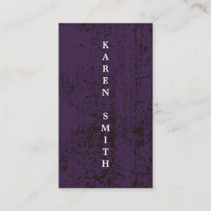 Cartão De Visita Estilo roxo moderno do Grunge do texto vertical