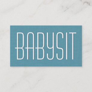 Cartão De Visita Estilo Simples Aqua BABYSITTER V383A