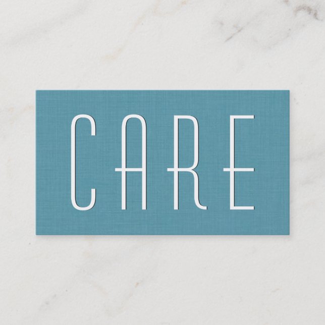 Cartão De Visita Estilo Simples Aqua CAREGIVER V41 (Frente)
