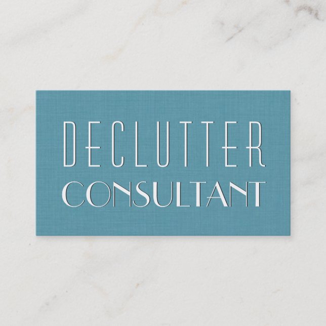 Cartão De Visita Estilo Simples CONSULTANTE do Aqua DECLUTTER V08 (Frente)