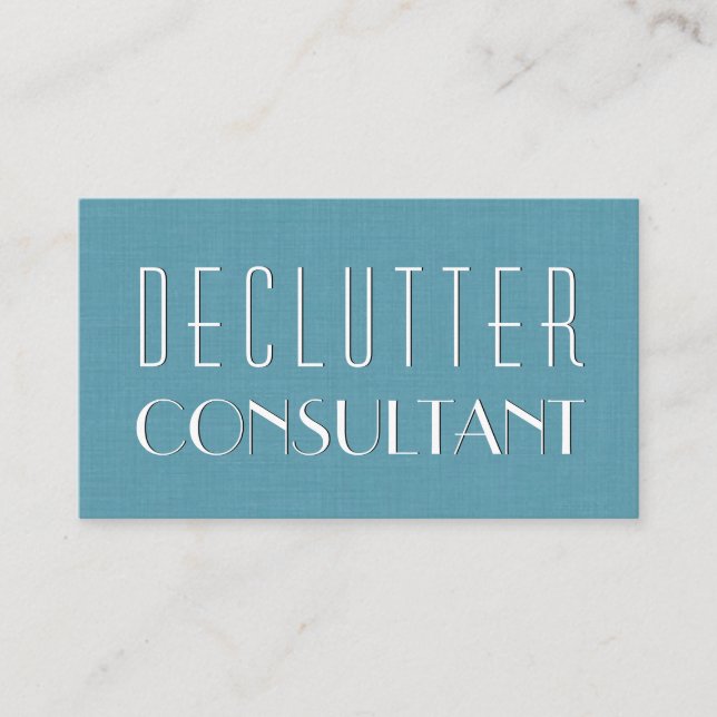 Cartão De Visita Estilo Simples CONSULTANTE do Aqua DECLUTTER V08 (Frente)