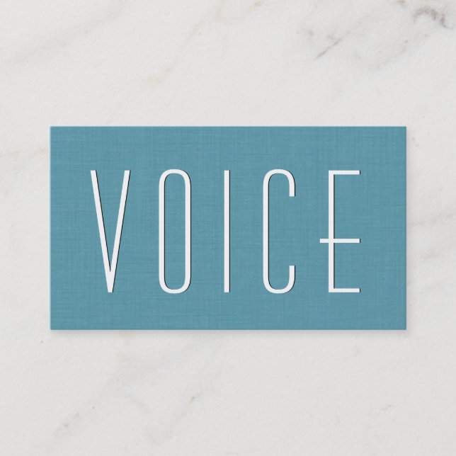 Cartão De Visita Estilo Simples de Aqua ACTOR V50 (Frente)