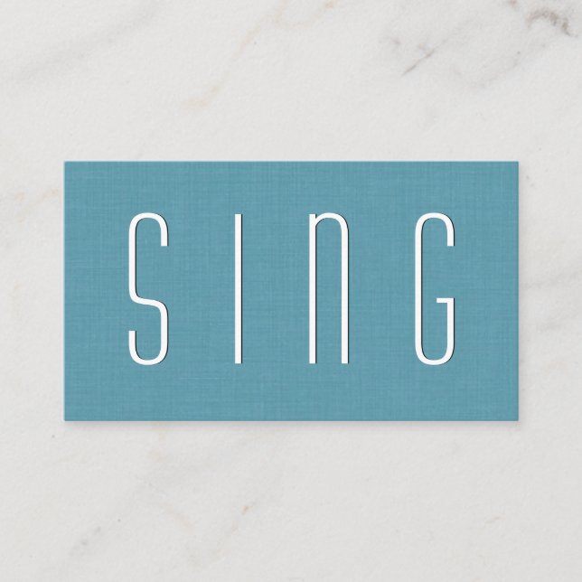 Cartão De Visita Estilo Simples V38B do Aqua VOICE TEACHER (Frente)