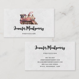 Cartão De Visita Estilo Steampunk Da Vintagem Do Motor De Comboio R