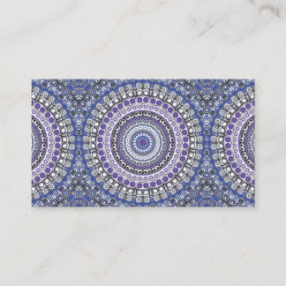 Cartão De Visita Estilo tribal Mandala em roxo e azul