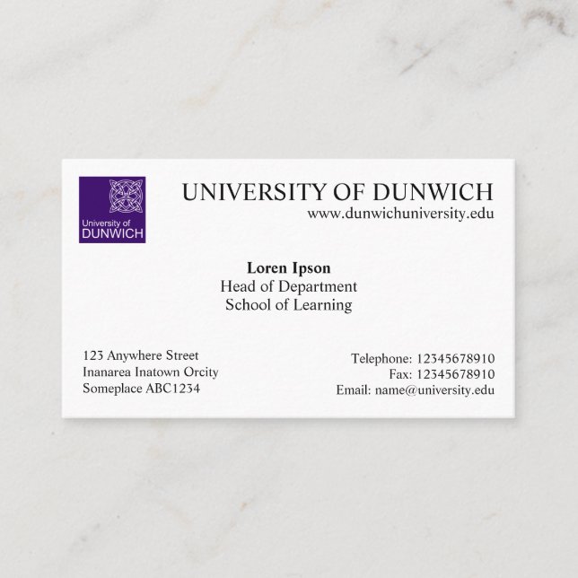 Cartão De Visita Estilo Universitário v4 (Frente)