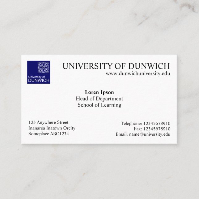 Cartão De Visita Estilo Universitário v4 (Frente)