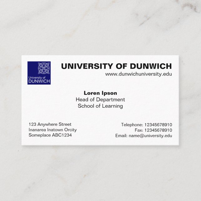 Cartão De Visita Estilo Universitário v4 (Frente)