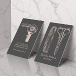 Cartão De Visita Estilos de Cabelo, Tesoura Vintage e Cinza Rosa Co<br><div class="desc">Estilista de Cabelos,  Tesoura Vintage & Comb Pink & Cinza Beauty Salon Cartões de visitas.</div>