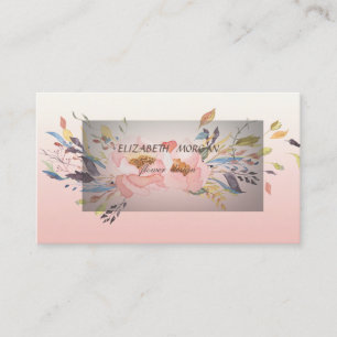 Cartão De Visita Estiloso Moderno Elegante Floral Aquarela