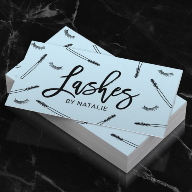 Cartão De Visita Estimulação Lash do Eyelash de Cuta Azul (Criador carregado)