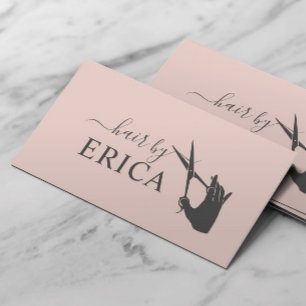 Cartão De Visita Estimulador Hair Stylist E Tipografia Mão Rosa