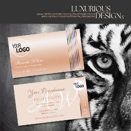 Cartão De Visita Estirpes do Shimmer de Rosa de Pastel Elegantes ad