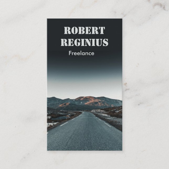 Cartão De Visita estrada perto da montanha (Frente)