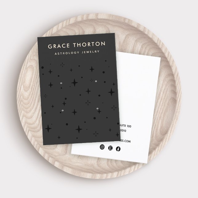 Cartão De Visita Estrela Celestial Negra de 4 Buracos (Criador carregado)