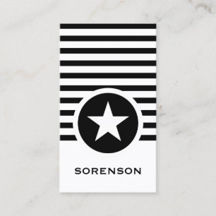 Cartão De Visita Estrela chique listrada