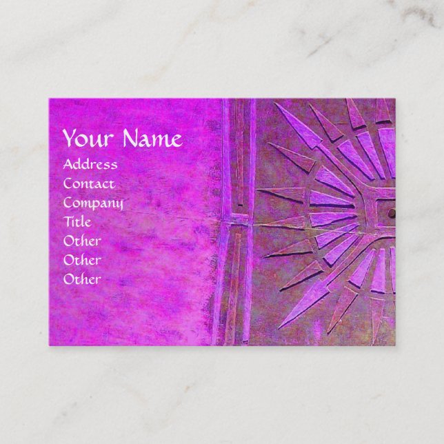 Cartão De Visita ESTRELA DA MANHÃ, MONOGRAMA - violeta de ouro (Frente)