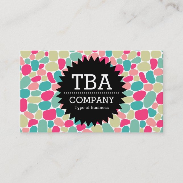 Cartão De Visita Estrela de círculo preto v2 - Abstrato 160417 - Co (Frente)