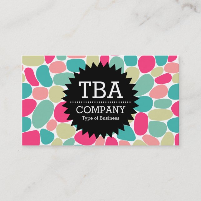 Cartão De Visita Estrela de círculo preto v2 - Abstrato 160417 - Co (Frente)