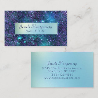 Cartão De Visita Estrela Moderna de Lavendar Teal Galaxy