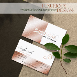 Cartão De Visita Estrelas Brilhantes Brancas rosa Douradas do Shimm