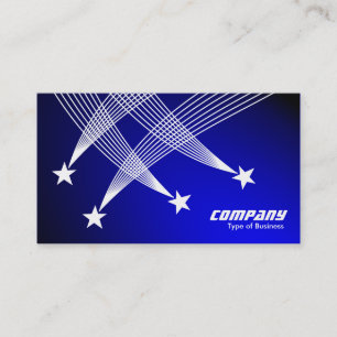Cartão De Visita Estrelas Cadentes - Branco sobre Azul Iluminado
