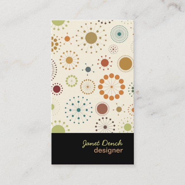 Cartão De Visita Estrelas de Retro PixDezines (Frente)