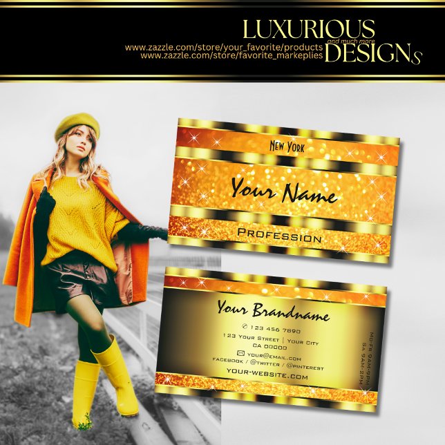 Cartão De Visita Estrelas Douradas de Cinturão Laranja Flashy Greve (Criador carregado)